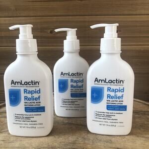 (3) AmLactin Rapid Relief Restoring Body Lotion for Dry Skin 7.9 Oz Each